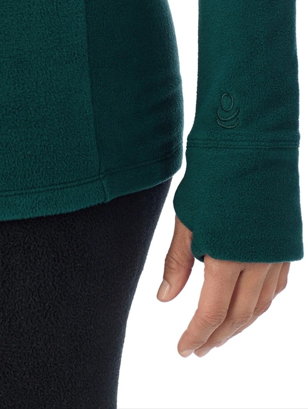 Cuddl Duds Fleecewear Half Zip Hoodie with Stretch Long Sleevel Turquoise XS New - Picture 8 of 10